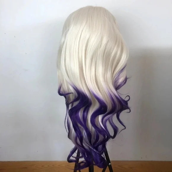 TROPICANA 24” WHITE BLONDE & PURPLE BODY WAVE WIG display picture 3